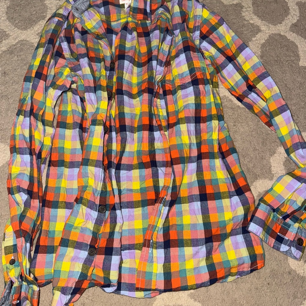 Cat & Jack Vibrant Orange Yellow Button Down Shirt